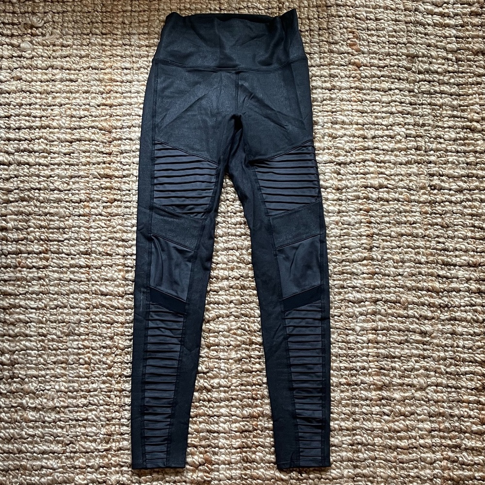 Alo High-Waist Moto Black Legging